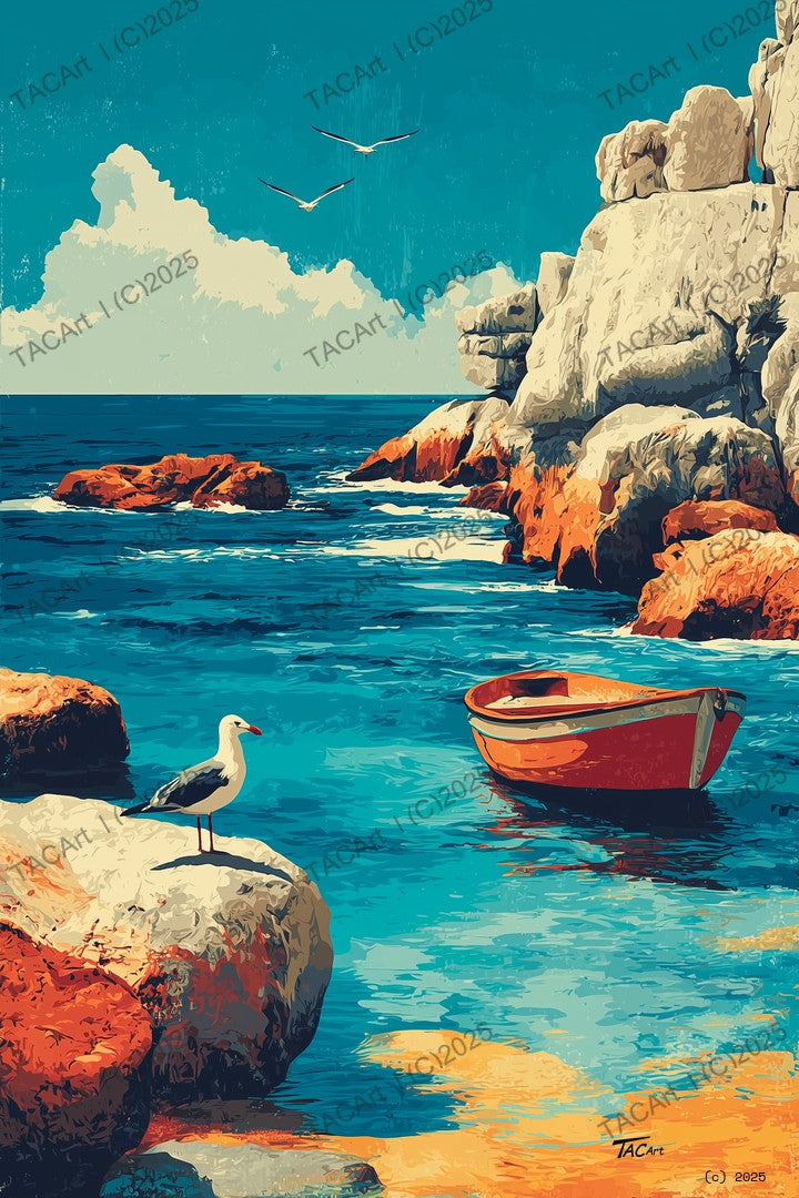 Coastal Seagull Composition